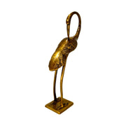 Vintage Brass Crane Sculpture