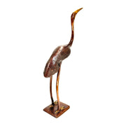 Vintage Brass Crane Sculpture
