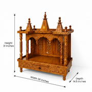 devotional shrine cabinet with storage, wooden temple cabinet for home, 
religious furniture cabinet UAE, wooden prayer shrine Dubai, temple storage cabinet with shelve, luxury wooden mandir for villas, s