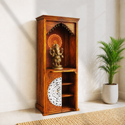 devotional furniture Dubai, carved wooden mandir, bhakti mandir, bhagwan mandir,handcrafted temple cabinet UAE, handcrafted pooja cabinet, h