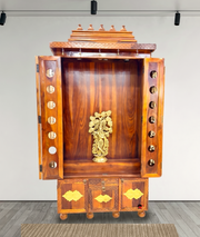 Solid Sheesham wood pooja temple UAE,
Handcrafted wooden mandir with doors,
Sheesham wood pooja mandir wholesale Dubai,Real wood home pooja shelf,Hand made idols temple for home,