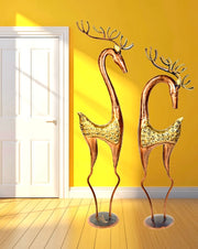 Indoor deer pair figurine
Metal vintage deer set
Made by iron metal
Handmade deer pair
Indian traditional deer decor
Home decoration deer figurines