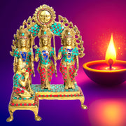 Brass Turquoise Ram Darbar Statue
Stone Work Ram Darbar Idol
Hindu Traditional Ram Darbar Sculpture
Pure Brass Ram Darbar Murti
Handmade Ram Darbar Idol from UP
Super Fine Engraved Ram Darbar Statue