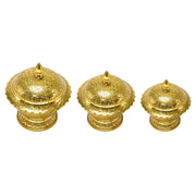 Handcrafted brass sugar pot with gold finish
Arabic style dry fruit and dates serving bowl
Traditional Indian brass sugar pot for gifting and home decor
Decorative brass bowl with lid 