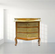 Wooden Side Table with Brass Fitting
Solid Wood Side Table with Drawers