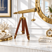 brass telescope, nautical telescope, tripod telescope, brass tripod telescope, standing brass telescope, floor-standing telescope, brass spyglass, nautical spyglass,
