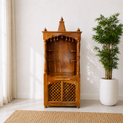 ndian mandir, handmade mandir, carved temple, Handicrafted solid wood temple,Wood devghar with storage drawers,2 doors real wood home hindu religious cabinet,