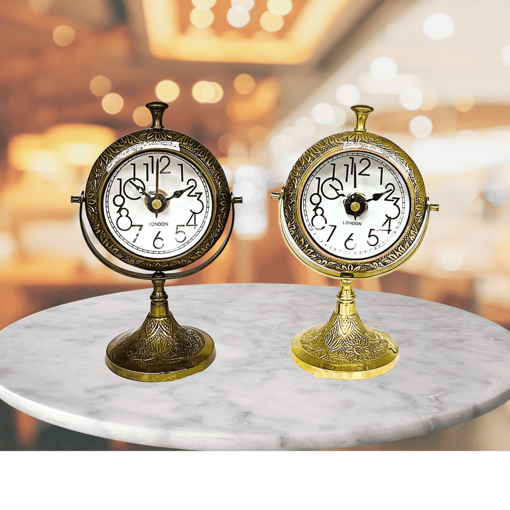 Elevate décor with our handcrafted Brass Nautical Table Watch in gold ...