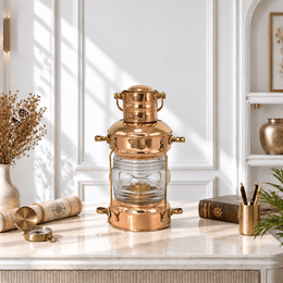 Vintage nautical collectible lamp, Copper maritime lamp,nautical ship oil lamp, marine oil lantern, vintage ship lanter n, copper nautical lantern, brass marine lantern, ship cabin lamp, maritime oil lamp, antique marine lamp.