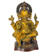 ord Ganesha Brass Statue /
Indian Brass Ganesha Figurine /
Handmade Brass Ganpati /
Ganpati Idol for Spiritual Decor /