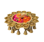 Home Decor Pooja Urli Bowl
Indian Brass Pooja Decor Bowl
Urli Bowl for Pooja Room Decor
Brass Urli with Oil Lamps
