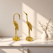  brass stork statues Fujairah, luxury brass bird décor Umm Al Quwain, handcrafted crane pair Oman, brass crane statues Saudi Arabia, solid brass bird sculptures, premium brass bird figurines, 