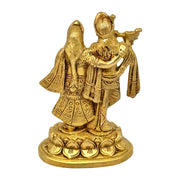 Gold antique Radha Krishna pair statue