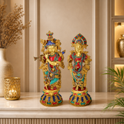 Handcrafted Brass Radha Krishna,Brass Radha Krishna Idol Online, Pooja Radha Krishna Brass Statue,Radha Krishna Pair for Gifting UAE,Radha Krishna Statue for Mandir ,