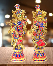Premium Brass Radha Krishna Set Pooja Radha Krishna Brass Statue
Radha Krishna Pair for Gifting 
Radha Krishna Statue for Mandir 