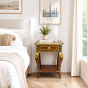 Solid Wood Side Table with Drawer,Rectangular Side Table with Storage,Brass Fitted Wooden Side Table,
Wooden Side Table with Natural Finish,
Handmade Solid Wood Side Table UAE,
