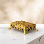brass table for mandir 6.5 inches length, brass chowki 5.5 inches depth UAE, brass table Oman, handcrafted brass table