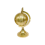 Brass Table World Globe With English Hand Writing &  Golden Polish