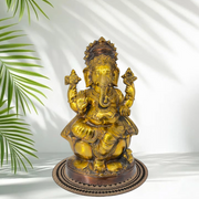 Beautiful Superfine Work Lord Ganesha Idol With Patina Finish