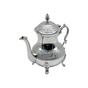 Brass Tea Kettle Moroccan With Crome Plated