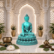 Nepalese Resin Buddha Figurine, Resin Buddha for Mindfulness Decor, Hand crafted Buddha Idol from Nepal, Resin Buddha Statue for Living Room, Resin Buddha Murti for Pooja, Decorative Resin Buddha Showpiece,