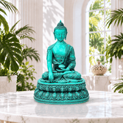 Tibetan Resin Buddha Statue,Traditional Tibetan Buddha Murti, Seated Resin Buddha Figurine, Healing Buddha Idol Made in Nepal, Handmade Resin Buddha Sculpture,
