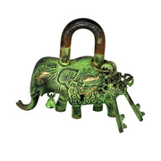 Brass elephant padlock
Antique elephant lock
Vintage brass lock
Elephant padlock with keys
Brass lock India-made
Patina finish lock
Handmade elephant lock
Decorative brass padlock
Traditional elephant lock
