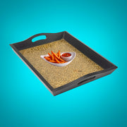 mango wood tray with brass
handmade serving tray Dubai
brass inlay tray Middle East
majlis tray set