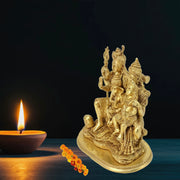 Brass Shiva family idol /
Brass Shiva family /
Antique brass Shiva parviti family for home decor /
Brass Shiv parivar for wedding gift /
Lord shiva family / 