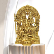 Brass Shiva Parvati statue
Antique gold brass murti
Brass Ganesha family idol
Hindu brass sculpture UAE
Handcrafted Shiva Parvati idol