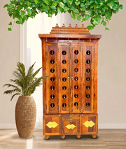 Handcrafted wooden mandir with doors,
Indian prayer mandir for home Sharjah,
Sheesham wood pooja mandir wholesale Dubai,Wooden temple for home Jodhpur artisans,Solid wood pooja mandir with storage,