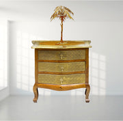 Wooden Side Table with Brass Fitting
Brass Embossed Side Table Dubai