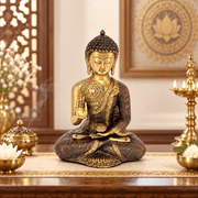 premium Teaching Buddha brass statue, Tibetan Dharmachakra Buddha statue, sacred Tibetan Gautama Buddha statue, divine Shakyamuni Buddha sculpture, spiritual Siddhartha Gautama Buddha idol,