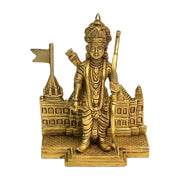 Pure brass Shri Ram statue
Lightweight brass Ram idol from UP
Super fine engraved Shri Ram figure
Hand engraved Ram Mandir 