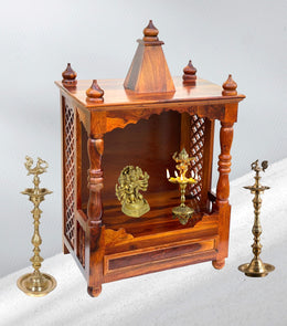Natural Finish Wood Mandir
Home Temple With Drawers
Wall Mounted Wood Temple
Floor Standing Wood Temple