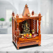 Natural Finish Wood Mandir,Home Temple With Drawers,sheesham wood mandir, prayer unit decorative mandir, designer mandir, devara mandir, free standing mandir, furniture mandir, god mandir, goddess mandir, 