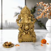Antique Brass Ganesha for Home Decor, Handcrafted Ganesha Statue Middle East, Vastu Ganesha Idol in Brass, Indian God Statue Online UAE,