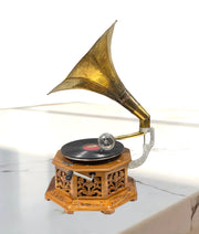 wood brass Gramophone
Functional Gramophone
Hand made Gramophone
Vintage Gramophone
Classic Gramophone
His Masters voice Gramophone