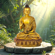 Beautiful Brass Buddha Sculpture
Superfine Hand Engraved Buddha
Patina Finished Buddha Statue
Handcrafted Brass Buddha Idol
