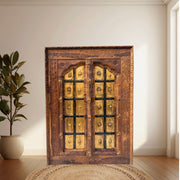 Handmade wooden door panel UAE, Heritage wooden décor Dubai, Antique wooden wall art UAE, 
