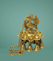Brass Hanging Peacock Diya
Gold Antique Finish Oil Lamp
Traditional Peacock Deepak
Handcrafted Hanging Brass Lamp