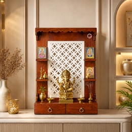 Sheesham wood pooja mandir UAE,Wooden wall hanging temple Dubai,Handcrafted pooja mandir Sharjah,Rosewood wooden temple UAE,Wooden pooja mandir for home,Indian wooden temple UAE,