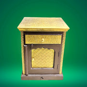 Wooden Nightstand with Brass Work
Antique Finish Bedside Table UAE
Bedside Table with One Small Drawer