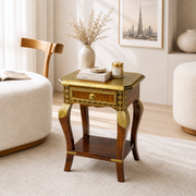  Solid Wood Side Table with Drawer,Rectangular Side Table with Storage,Brass Fitted Wooden Side Table,
 Wooden Side Table with Natural Finish,
*Handmade Solid Wood Side Table UAE,