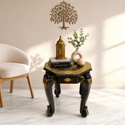 Wooden Table With Wood Polish
Wooden Table With Brass Fitted Work
Wooden Table Top Size 18X18 Inches, brass embossed fitted table, wooden accent table, 