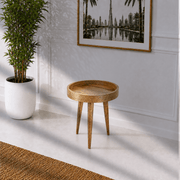 Round Mango Wood Table with Brass Work,Handcrafted Round Wooden Coffee Table,Brass Embossed Arabic Coffee Table,Round Mango Wood Table with Brass Work,Solid Wood Arabic Coffee Table UAE,