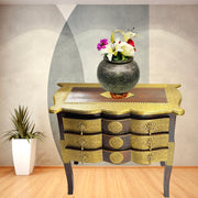 Indian heritage style furniture Dubai
Hand carved wooden table with brass
Solid mango wood round table
Antique decor furniture UAE