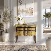 Indian heritage style furniture Dubai
Hand carved wooden table with brass
Solid mango wood round table
Antique decor furniture UAE