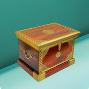 handcrafted wooden storage box
solid wood storage trunk
Rajasthani wooden storage chest
natural wood finish box