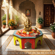 pooja chowki stand, wooden stand, stand for decoration, handmade pooja stool, pure wood pooja stand, crafted pooja stand, heavy wood pooja stand, 